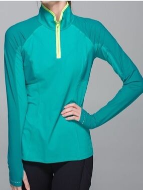 Lululemon Trail Bound 1/2 Zip Pullover Blue Tropics NWOT Size 12